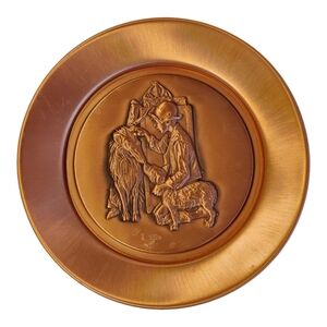 Norman Rockwell Making Friends Copper Plate 1978 Hamilton Vintage Dog Decor